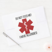 保育園や学校用の食物アレルギーシール スクエアシール (封筒)