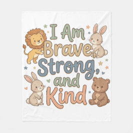保育園 ポジティブ アファメーション 勇気 強さ 優しさ フリースブランケット