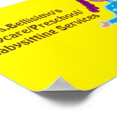 保育園/保育園ポスターのサイン。カスタマイズ可能 ポスター (角)