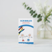 保育子赤気にん坊ビジネスカード 名刺 (スタンド正面)
