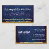 保育所の育児の黒板名刺 名刺 (正面/裏面)