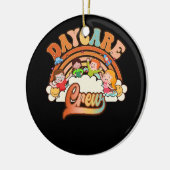 保育所乗務員先生子気に労働者Gr セラミックオーナメント (左)