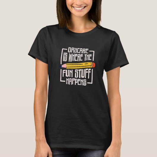 保育所先生おもしろい教えの子どもカイ Tシャツ (正面)