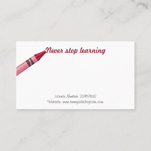 保育·育児名刺 名刺 (裏面)