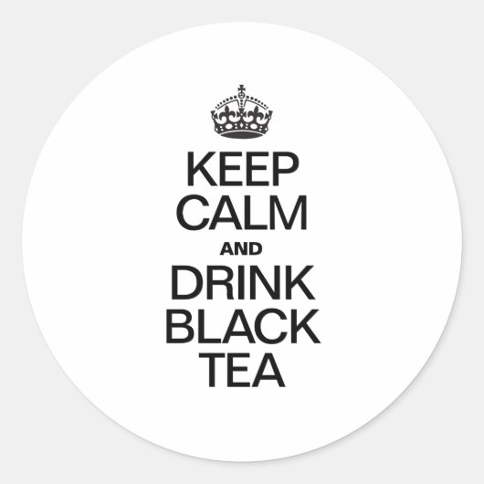 保茶を飲む ラウンドシール (正面)