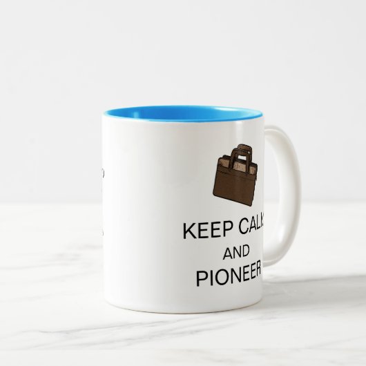 保落ち着いたパイオニアの二音コーヒーマグ ツートーンマグカップ (正面右)