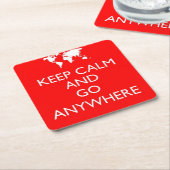 保落ち着いてどこへでもコースター スクエアペーパーコースター (アングル)