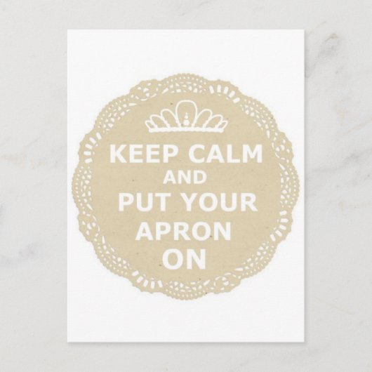保落ち着いてエプロンを ポストカード (正面)