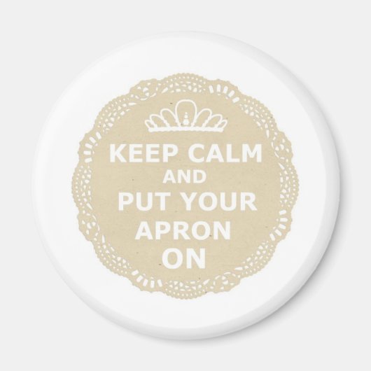 保落ち着いてエプロンを マグネット (正面)