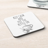 保落ち着いてケトルを乗せる – 何か挽歌 コースター (左側)