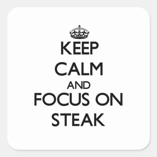 保落ち着いてステーキ スクエアシール (正面)