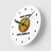 保落ち着いてパイを焼いた持つ ラウンド壁時計 (傾斜)