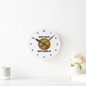 保落ち着いてパイを焼いた持つ ラウンド壁時計 (ホーム)