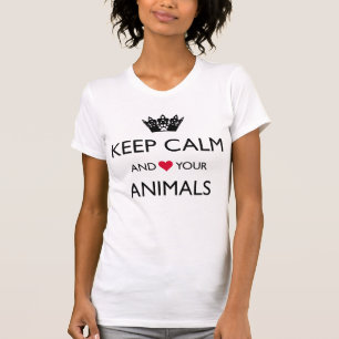 「保落ち着いて動物を愛せよ」Tシャツ Tシャツ