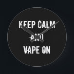 保落ち着いて吐く ラウンド壁時計<br><div class="desc">Calm保とVape onデザイン</div>