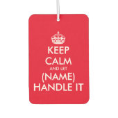 保落ち着いて対処すおもしろいるカスタム カーエアーフレッシュナー (正面)