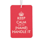 保落ち着いて対処すおもしろいるカスタム カーエアーフレッシュナー (裏面)