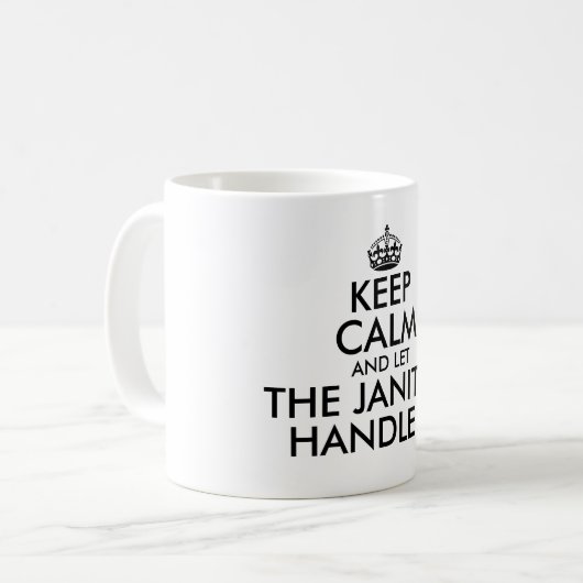 保落ち着いて小使に任せおもしろいる コーヒーマグカップ (正面左)