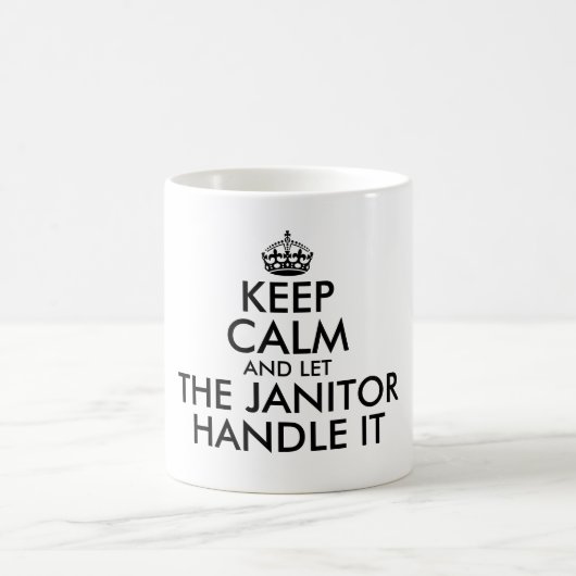 保落ち着いて小使に任せおもしろいる コーヒーマグカップ (中央)