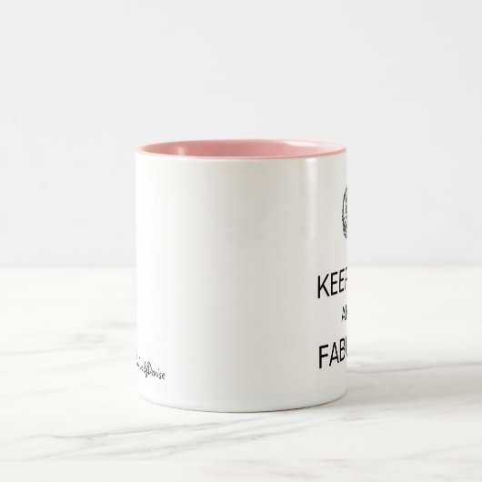 「保落ち着いて素晴らしい」 Tiara Mug ツートーンマグカップ (中央)