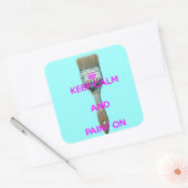 保落ち着いて絵を描いる スクエアシール (封筒)