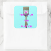 保落ち着いて絵を描いる スクエアシール (バッグ)