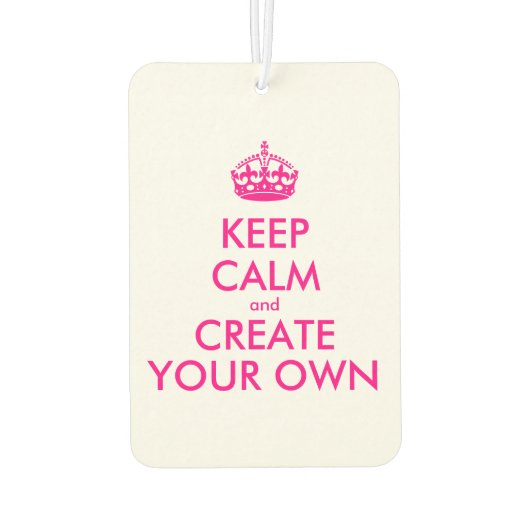 保落ち着いて自分で作る – ピンク カーエアーフレッシュナー (裏面)