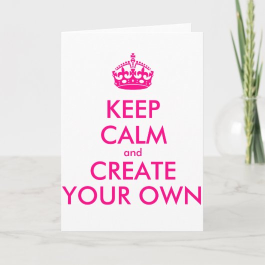 保落ち着いて自分で作る – ピンク カード (正面)