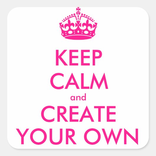 保落ち着いて自分で作る – ピンク スクエアシール (正面)