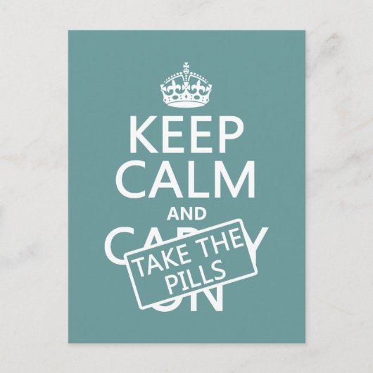 保落ち着いて薬を飲む ポストカード (正面)