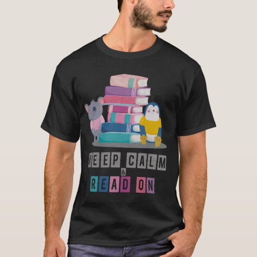 保落ち着いて読いる Tシャツ (正面)