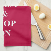 保落ち着いて買い物する キッチンタオル (四つ折り)