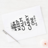 保落ち着いて運いる 楕円形シール (封筒)