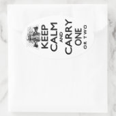 保落ち着いて運いる 楕円形シール (バッグ)