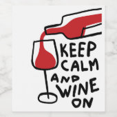 保落ち着いて酒を飲むおもしろい ワインラベル (シングルラベル)