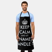 保落ち着いて黒いbbqおもしろいを扱う エプロン (着用した状態)