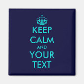 保落ち着いて |ターコイズ青 マグネット (正面)