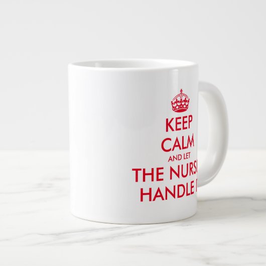 保落ち着いて、ナースが大きなサイズに対おもしろい応できるように ジャンボコーヒーマグカップ (正面右)