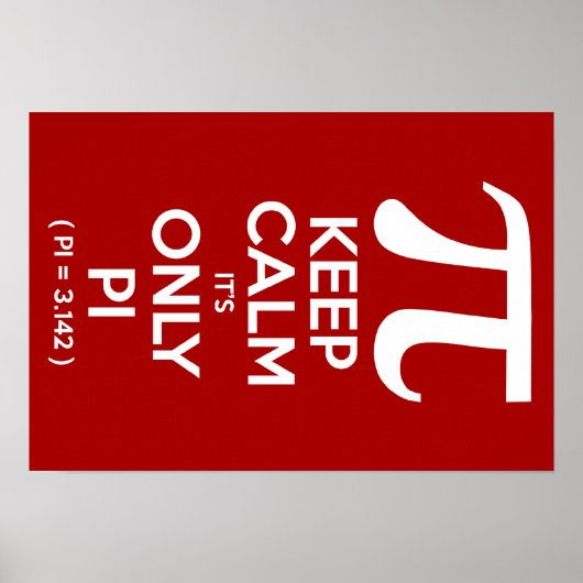 保落ち着いてPiのみ(Pi = 3.142) ポスター (正面)