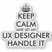 保落ち着いてUXデザイナーに任せおもしろいる シール (正面)