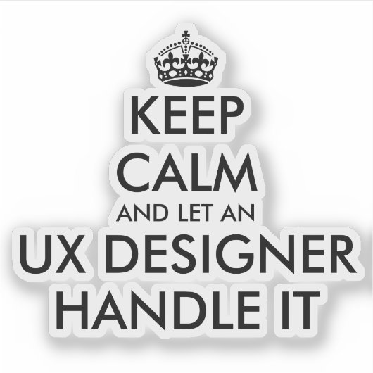 保落ち着いてUXデザイナーに任せおもしろいる シール (正面)