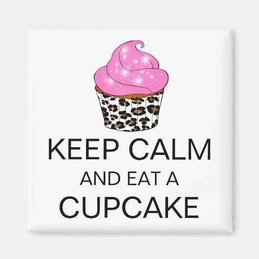 「保落ち着き食べてカップケーキ」 マグネット (正面)