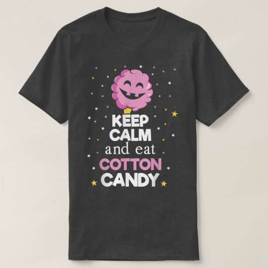 保落ち着き食べて綿菓子おもしろい簡単怠惰ハル Tシャツ (デザイン正面)