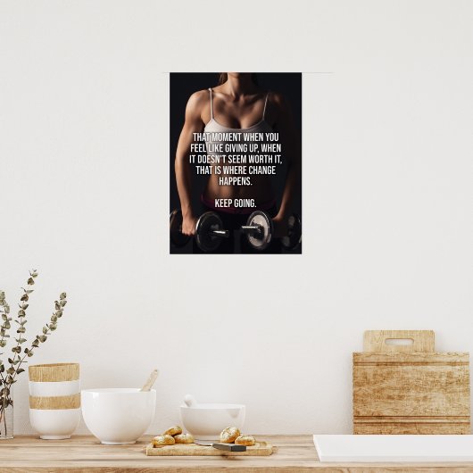 保行き – 女子ジムやる気を起こさせる ポスター (キッチン)