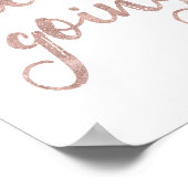 保行く – バラ金ゴールドグリッター引用文ポスター ポスター (角)