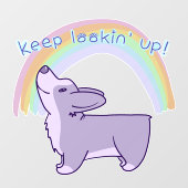 「保見ろ!」 かわいいコーギレインボーウィンドウにしがみつく ウィンドウサイン (シート)