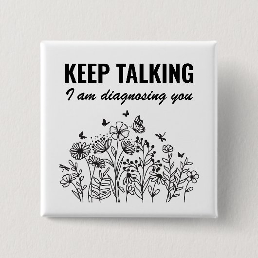 保診断してる 缶バッジ (正面)