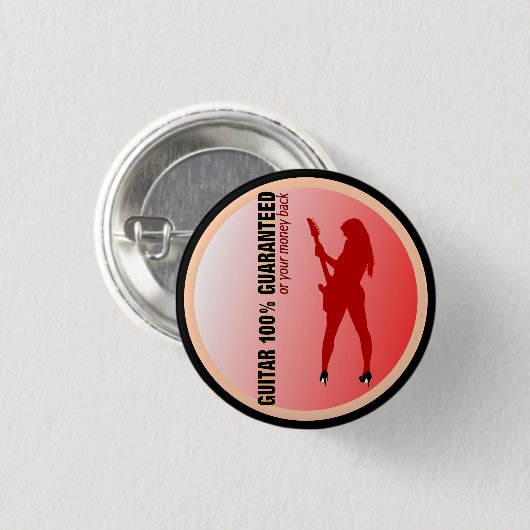 保証されるギター100% 缶バッジ (正面&裏面)