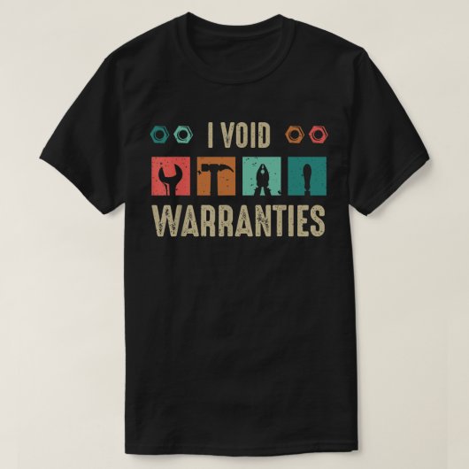 保証無効の自動車整備士 Tシャツ (デザイン正面)