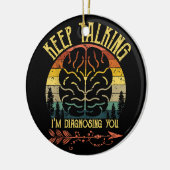 保話して心理学おもしろいC セラミックオーナメント (左)